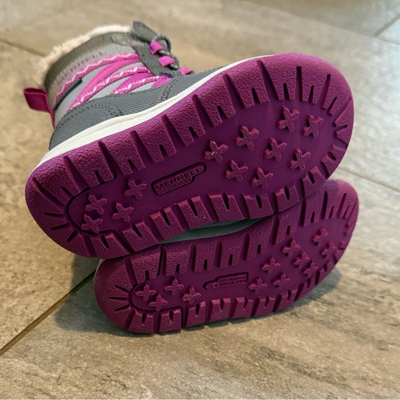 Merrell Kids' Gray and Purple Snow Boots - Picture 3 of 3